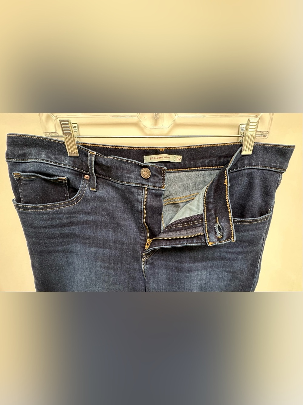 Levis 311 Shaping Skinny Dark Rinse Denim Jeans 32/14 - Picture 2 of 4